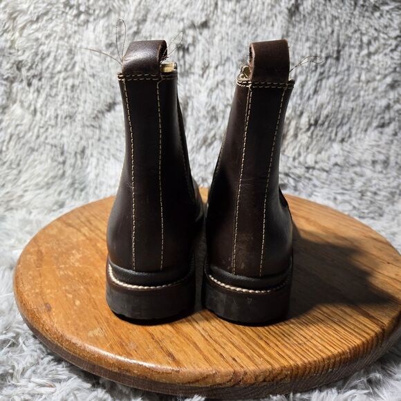 LL Bean Chelsea Ankle Boots Womens Size 7M Classic Brown Leather Brazil Made - Picture 9 of 9